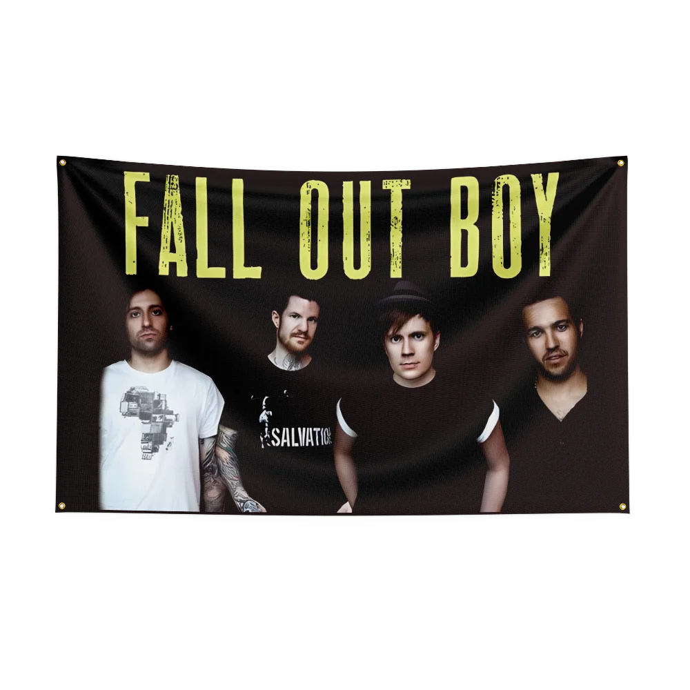 

F-Fall out boy Flag Rock Music Band Banner 3x5ft with Grommets HD Printing Tapestry Exhibition, Music Band Fans, Garage Decor