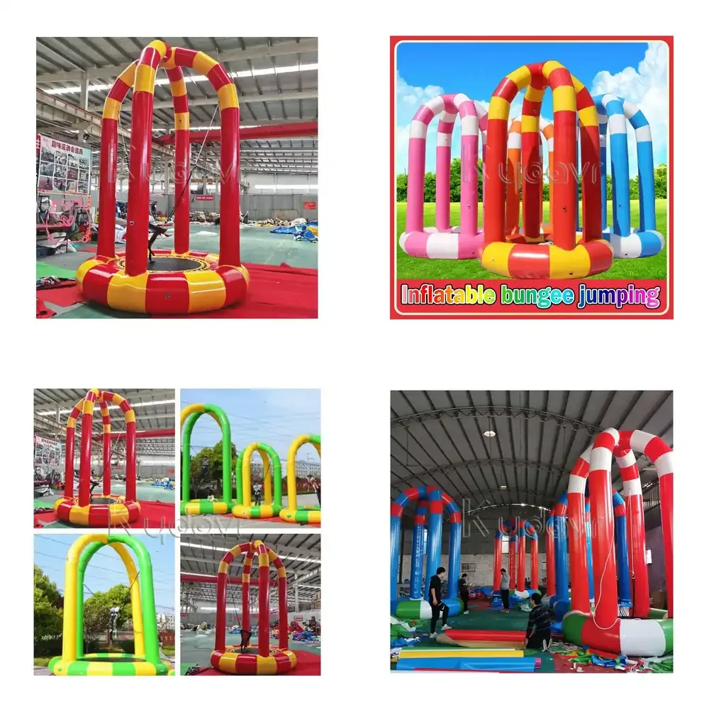 Mini Commercial Outdoor Indoor Amusement Children's Fitness Trampoline Parks Kids Jumping Bungee Inflatable Trampoline