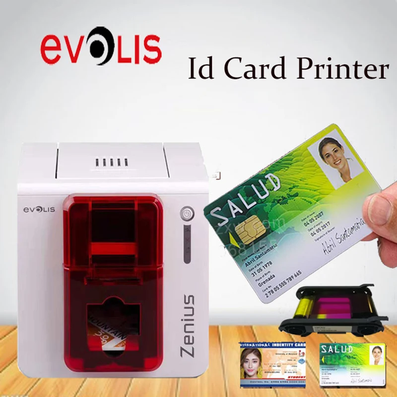

Original Evolis Zenius Desktop PVC Card Printer Printing Machine Student Healthy Denture Warranty Membership Access Card Tags