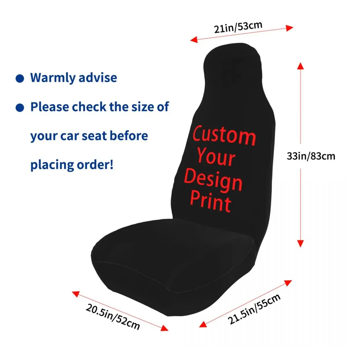 Custom Your Design Print Universal Car Seat Covers Fit for Cars Trucks SUV or Van 3D Print Auto Seat Cover Protector 2 Pieces