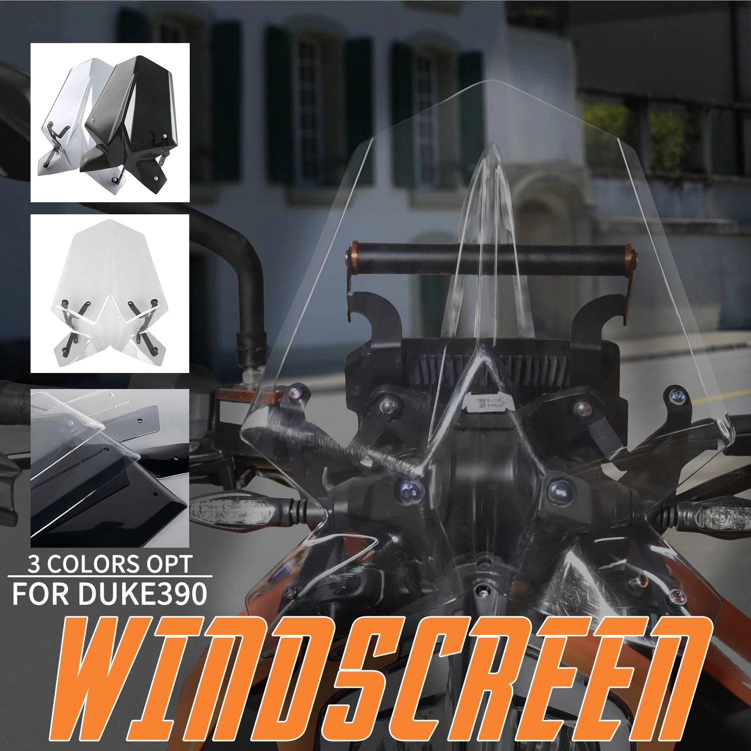 Motorcycle Windshield Windscreen Visor Wind Deflector For KTM Duke125 Duke390 2017 2018 2019 2020 2021 2022