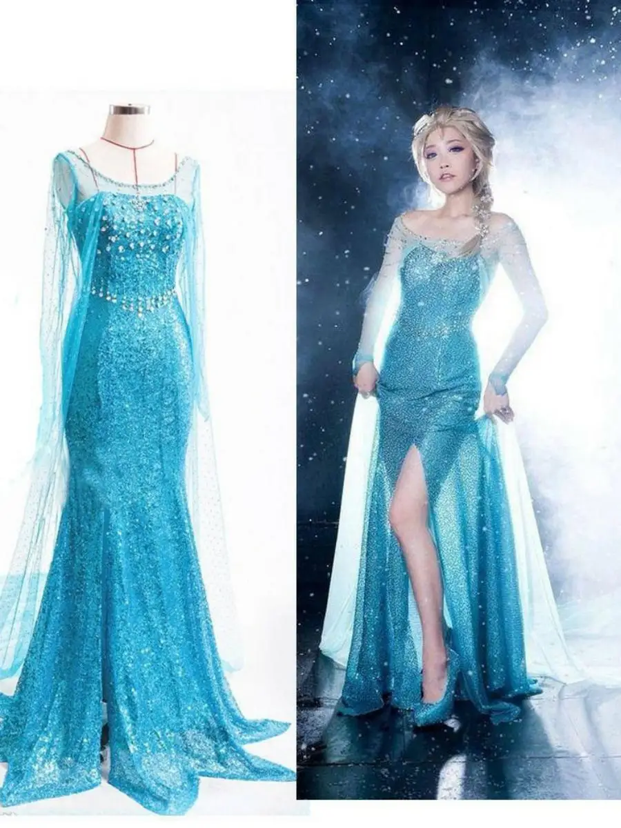 Costume Elsa Princ Dr tenue de spectacle adulte loween Festival de glace et de neige Cosplay fée T scène traditionnelle Cos...