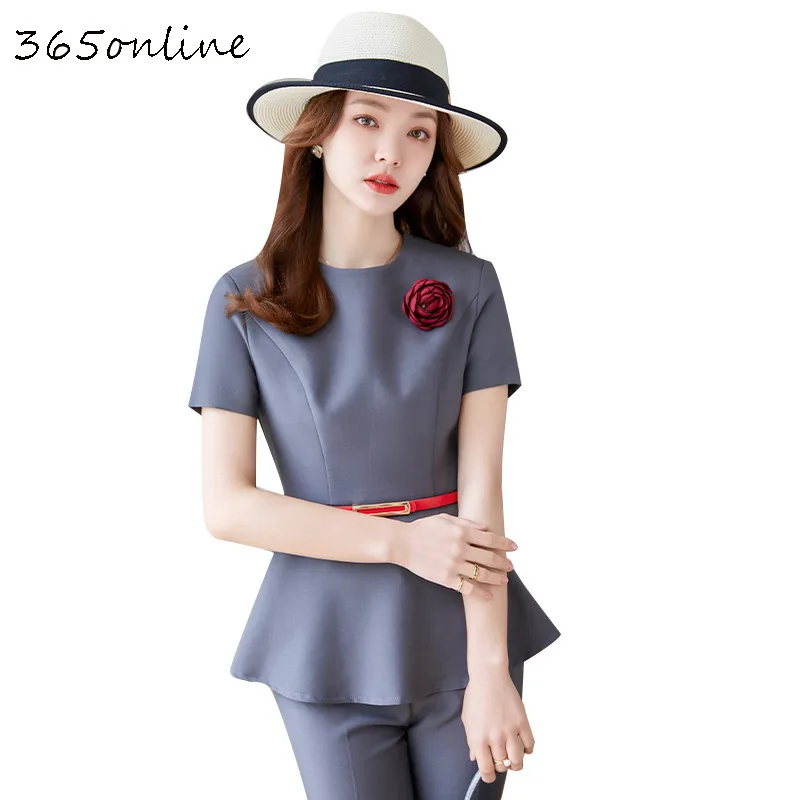 

Formal Women Business Suits with 2 Piece Set Pants and Tops Ladies Office Work Wear Professional Blazers Set Pantsuits OL Styles