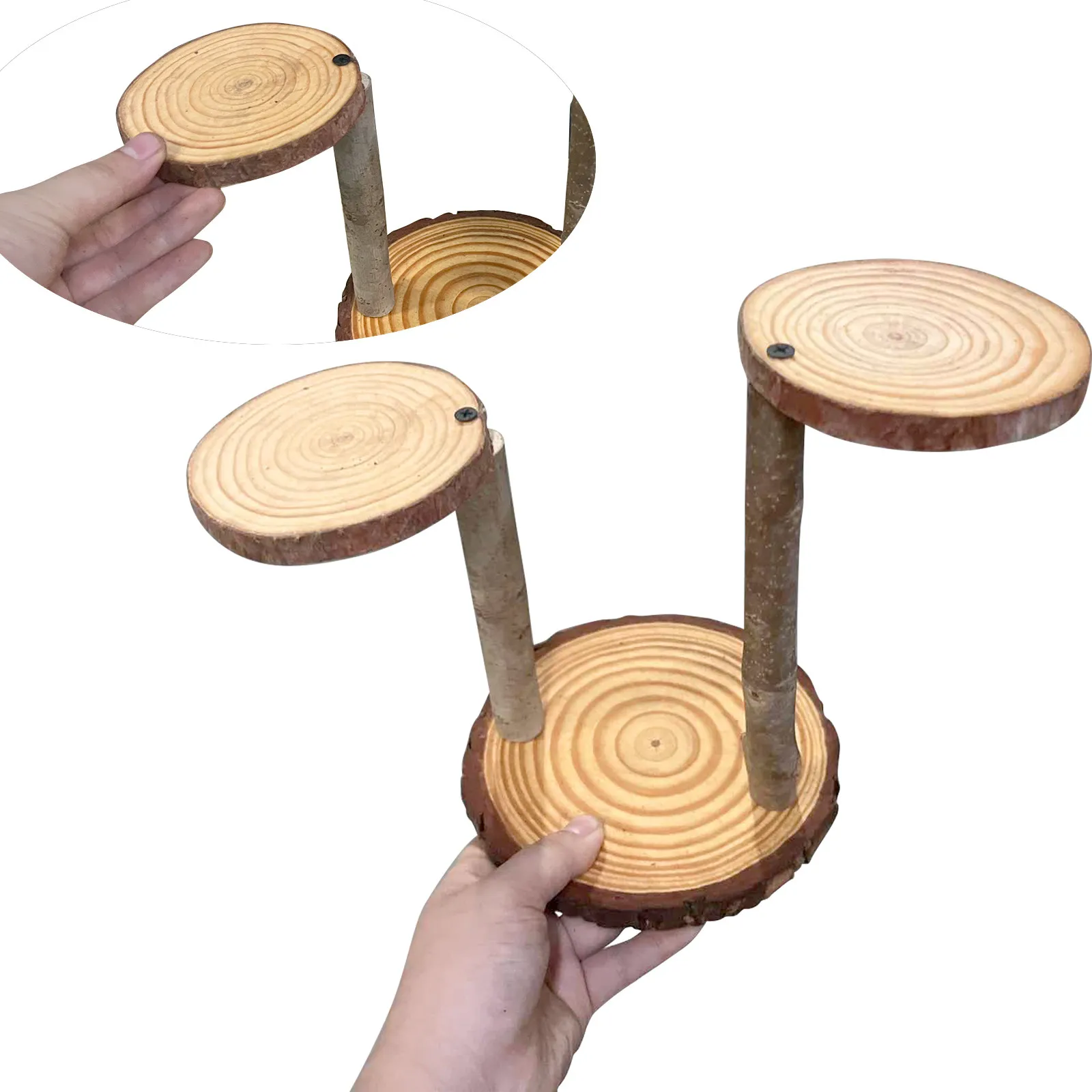1Pcs Wood Flower Rack Decorative Holder Wood Plant Pot Stand Fall Home Decor Stable Load-bearing Balcony