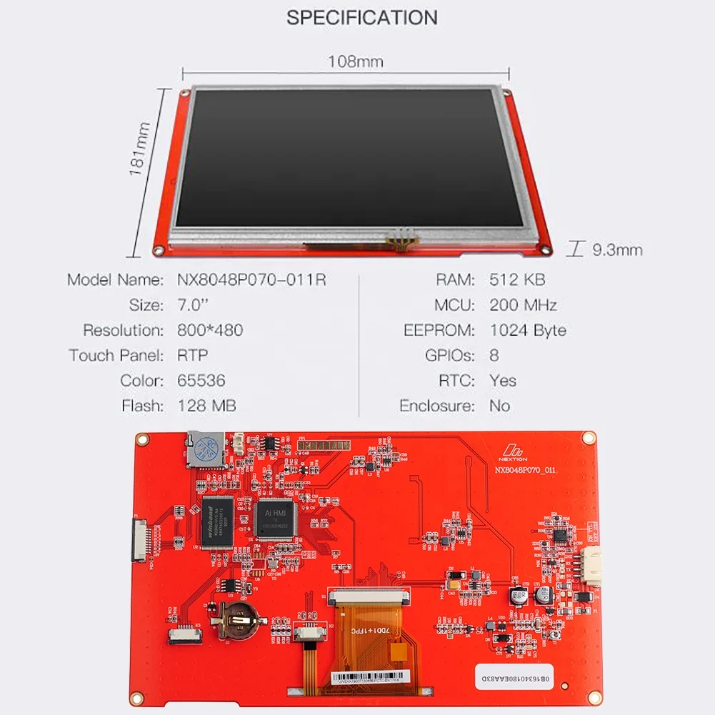 Nextion Intelligent HMI Display 7 inch/10.1 inch Resistive/Capacitive Touch Screen TFT LCD Module for Arduino ESP32