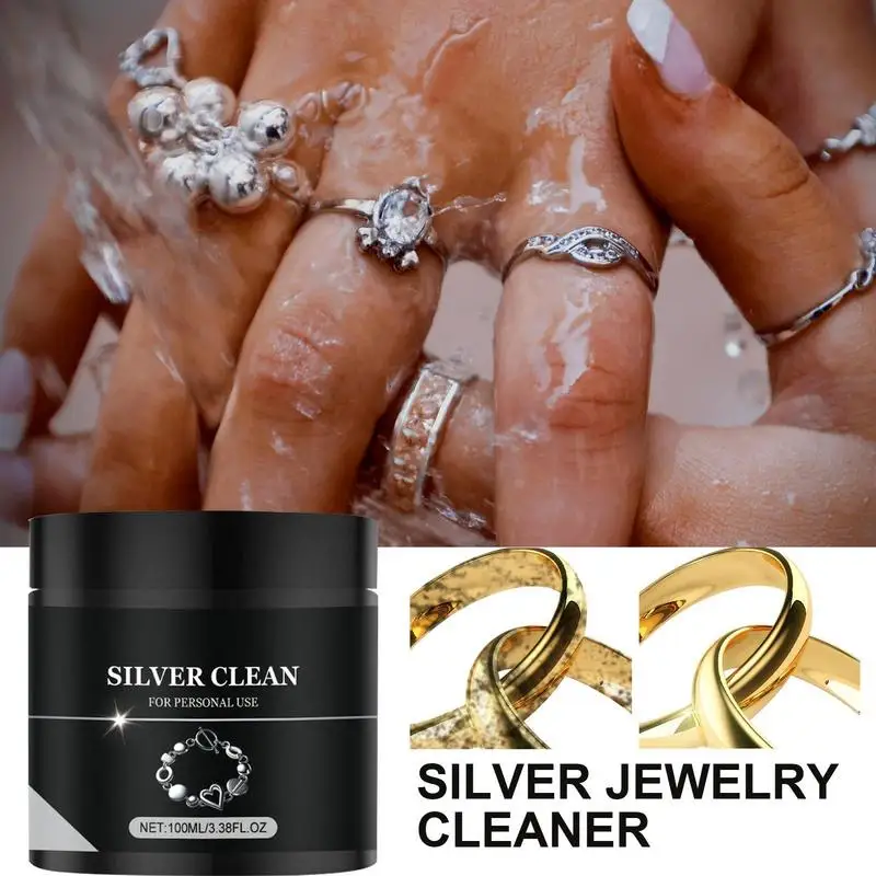 Silver Cleaner Jewelry Tarnish Remover Professional Jewelry Cleaning Liquid Solution Gentle Protective Ring Necklace Bracelet