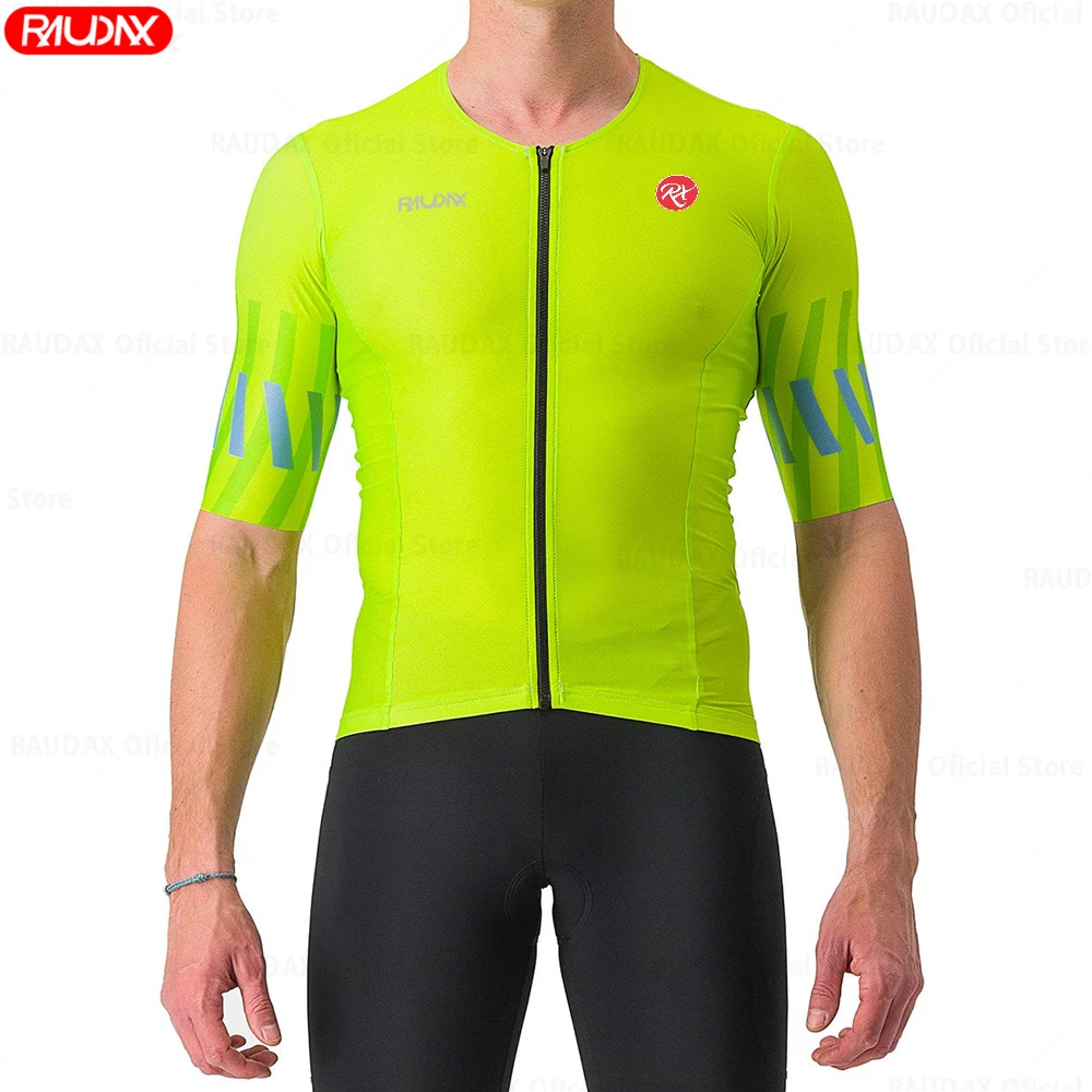 

RAUDAX 2024, летний комплект из трикотажа для велоспорта с защитой от ультрафиолета, дышащий гоночный спортивный MTB велосипедный трикотаж, костюм для велоспорта