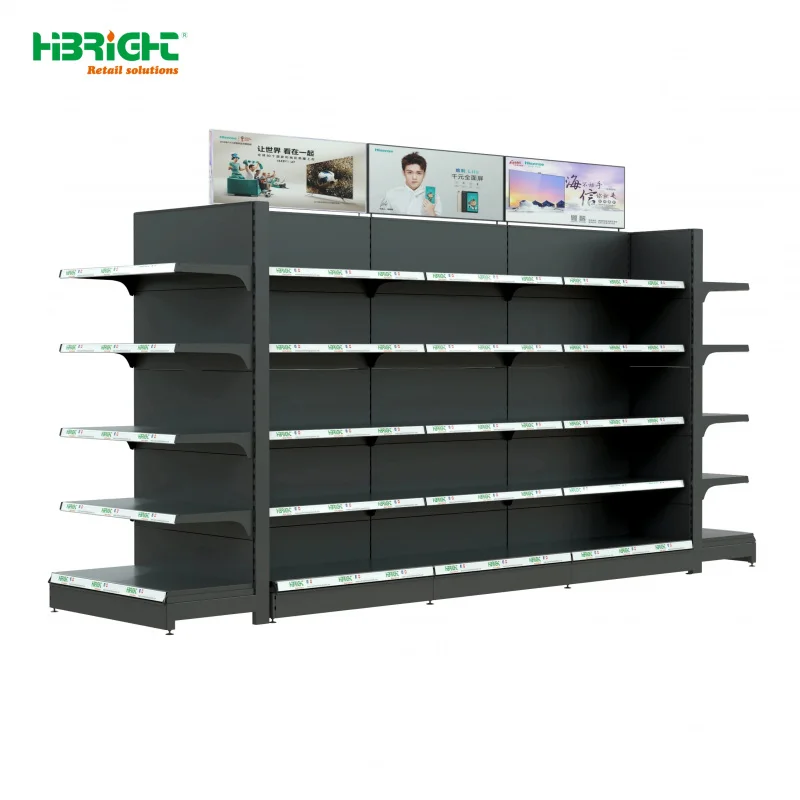 custom.Modern Custom Color Metal Shelf with 5 Shelves and Easy Assembly Supermarket Advertisement