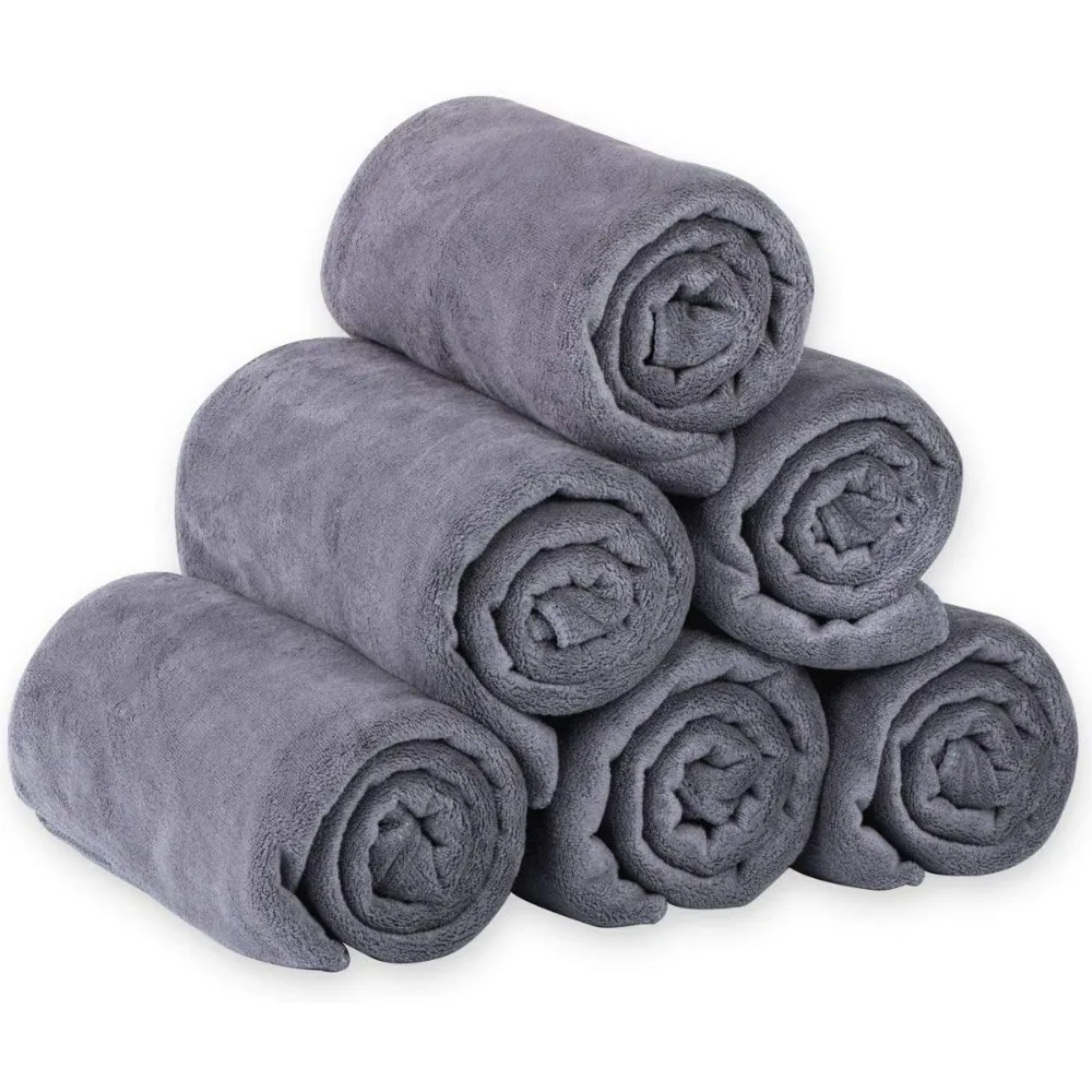 

Bath Towel, Microfiber Bath Towels Set 6 Pack (30" x 60")Multipurpose Use as Bath Fitness Sports Yoga Towel