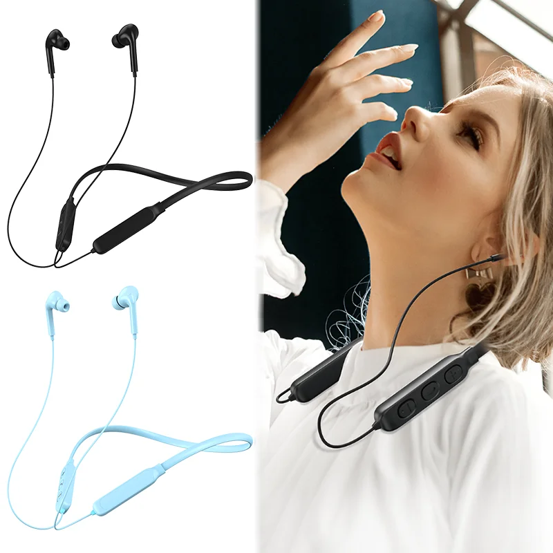 

Neck-Mounted Hanging Neck Bluetooth Headset Wireless Headphones Ultra-Long Standby Sports Bluetooth Earphone for iPhone Samsung
