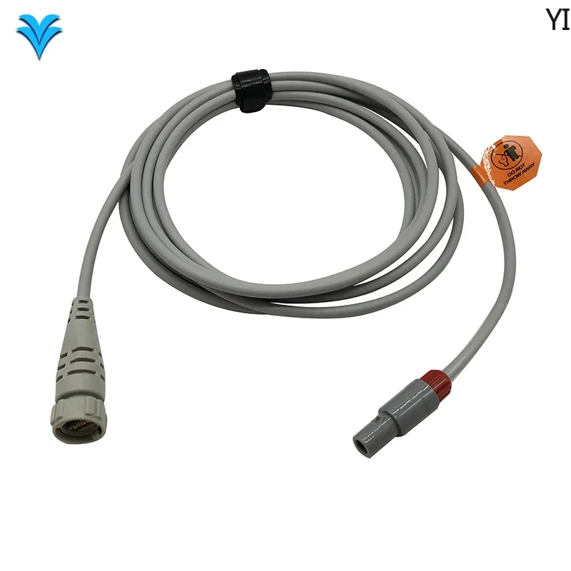 5-Pin Huanan Medical Compatible IBP Adapter Cable To Argon Transducer