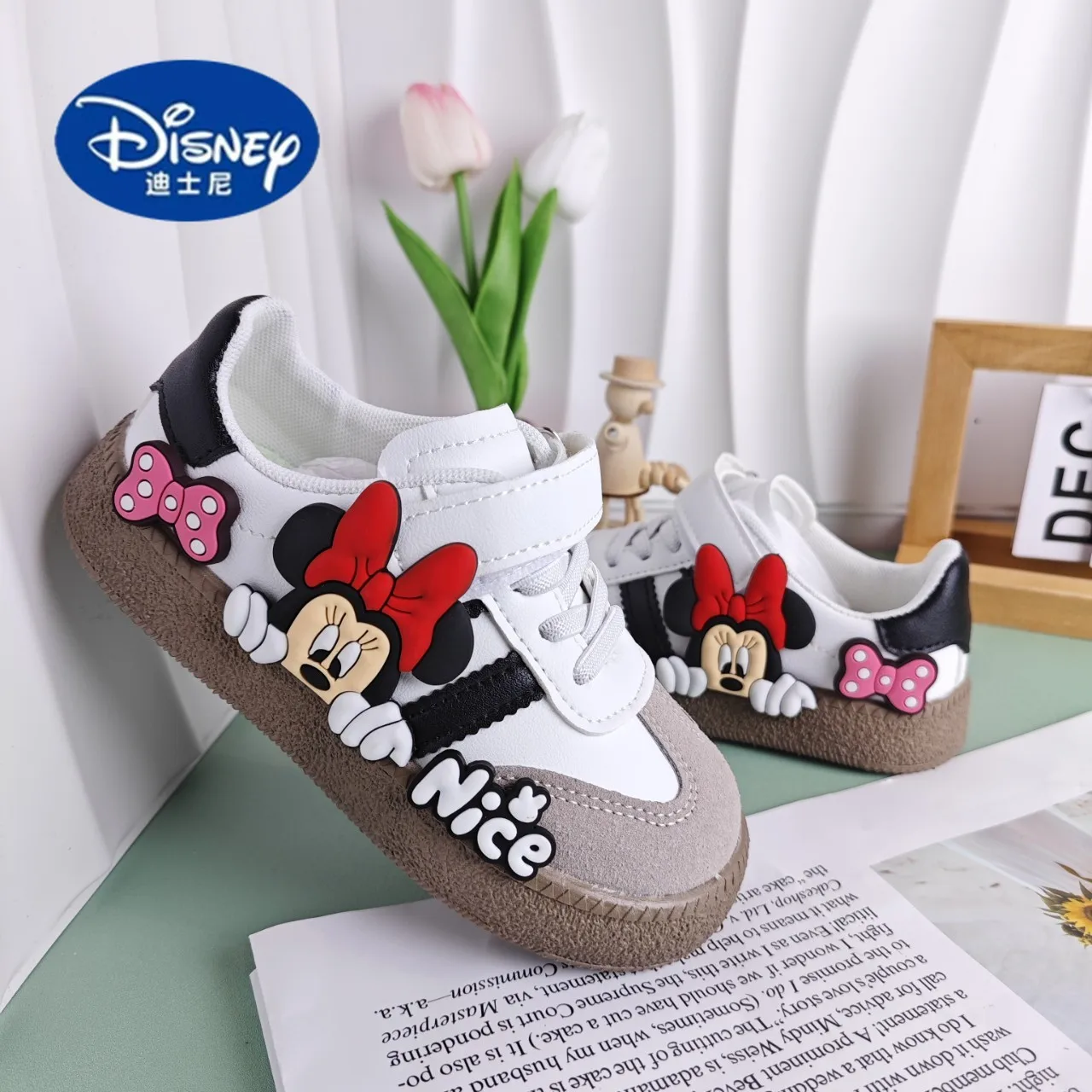 

Disney Kids' Sneakers 2025 Spring - Breathable Leather Shoes for Girls, Casual & School Wear
