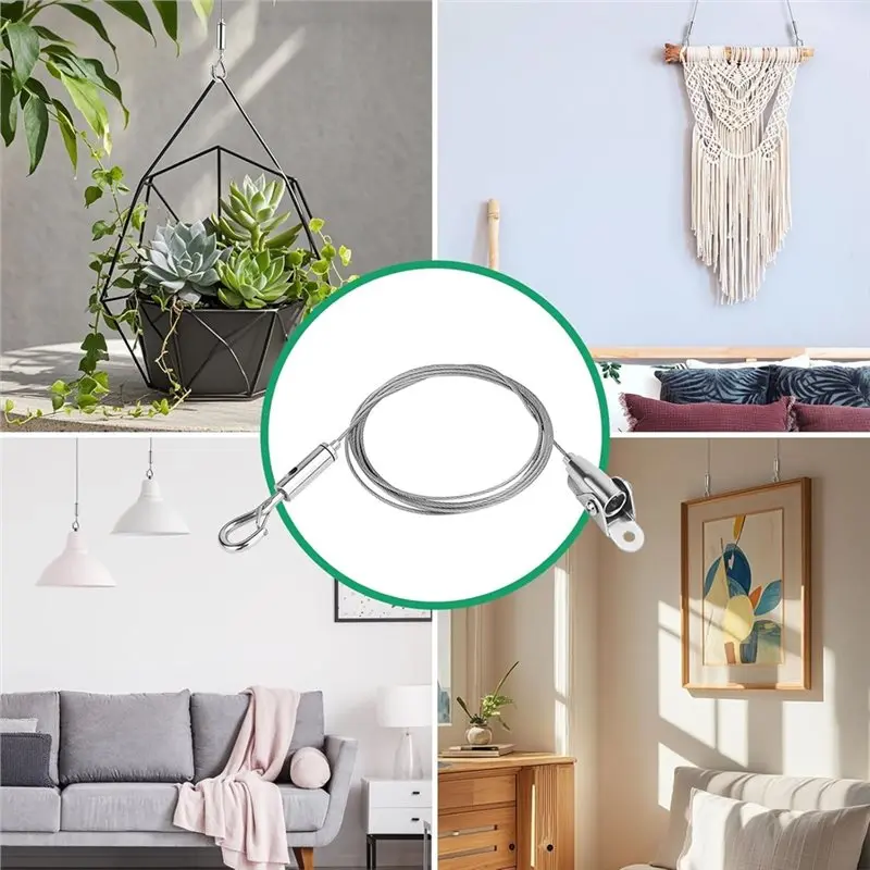 

【ADORN】 Проволочная система подвешивания штор, 4 комплекта проволоки для подвешивания картин, комплект для подвешивания картин, проволока