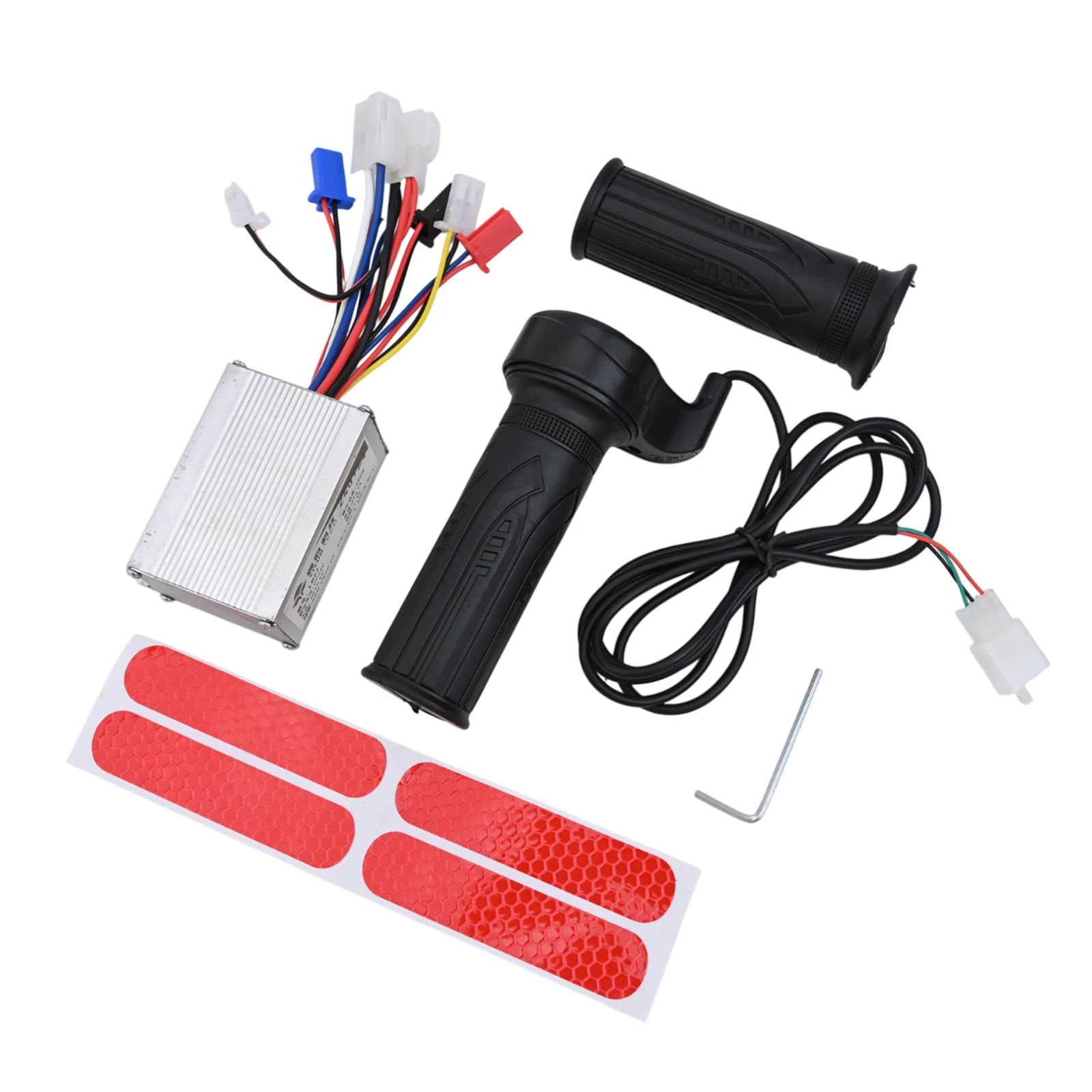 Kits de Controlador de Escobillas para Scooter Eléctrico de 24-48v/250-500w con Empuñadura de Acelerador, Manillares para E-Bike/E-Scooter, Conjunto de Controlador de Acelerador