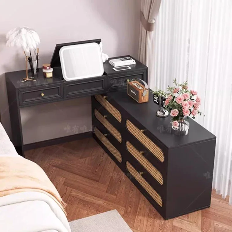 

Minimalist Vintage Dressers Vanity Tables Makeup Nordic Storage Dressers Cabinet With Mirror Bedroom Furniture Tocadores TYDT