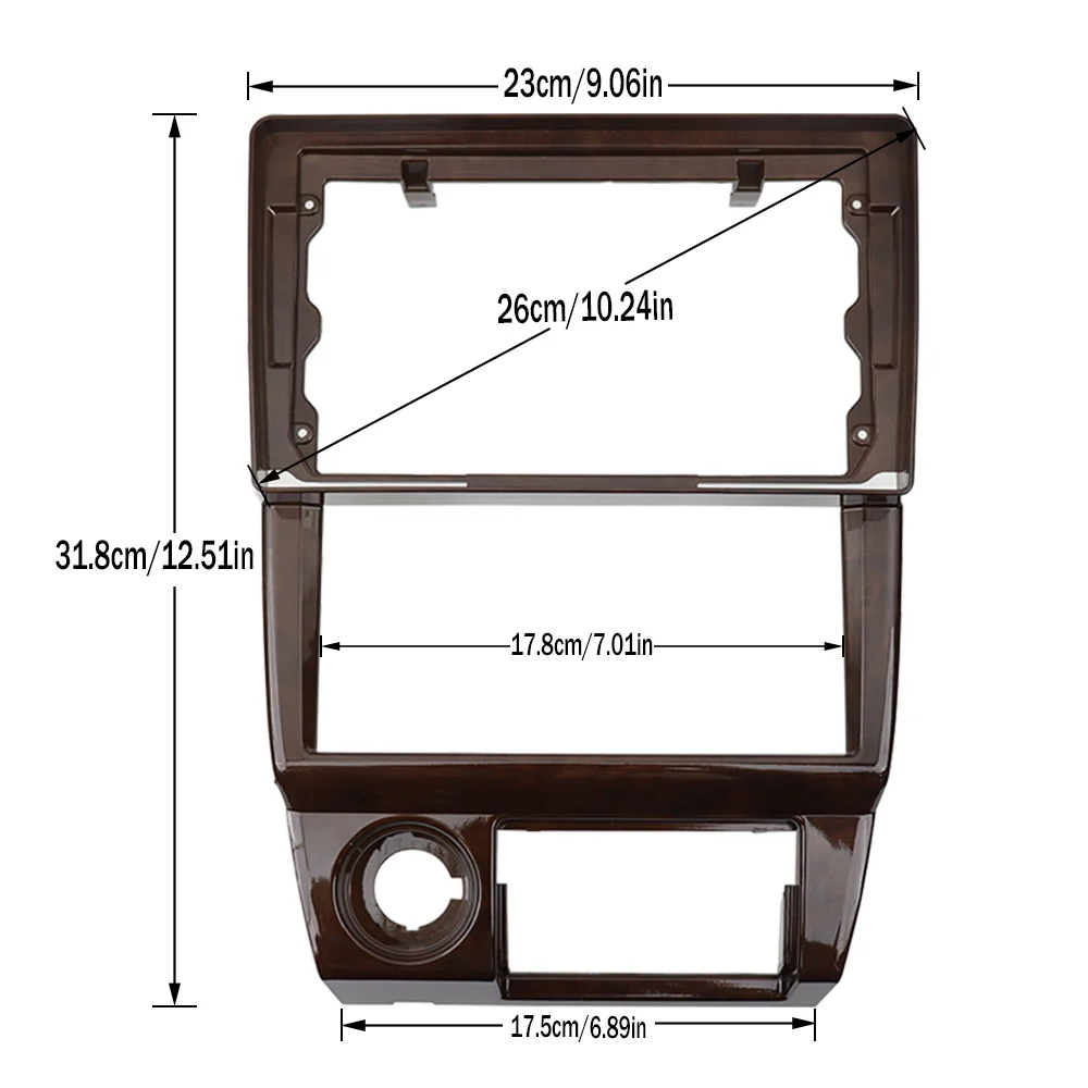 2 Din Car Frame for 1997-2003 Toyota Camry 9 Inch Peach Wood Left-Hand Drive Android Navigation Dashboard Panel Center Fascia MP - view 2