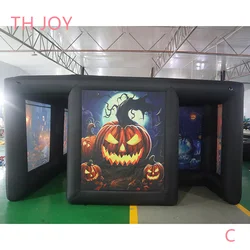 inflatable haunted house maze newest full printing Halloween inflatable maze laser tag games free shipment
