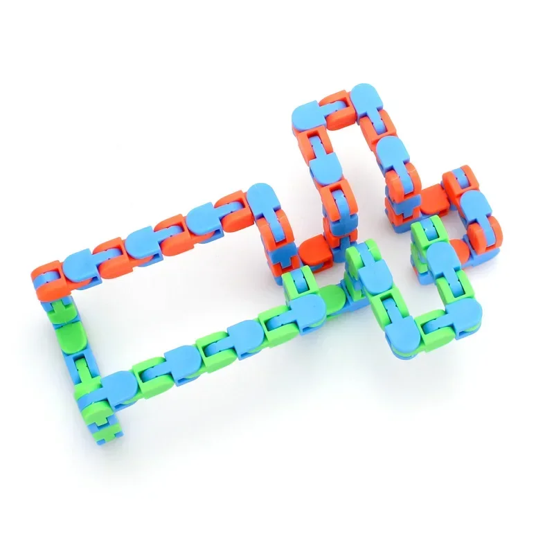 1/2/5pcs DIY Shape 24 Links Wacky Tracks Fluid Wrist Joints Vent Fidget Sensory Toys Snake Puzzle for Stress Relief Fidget Toy