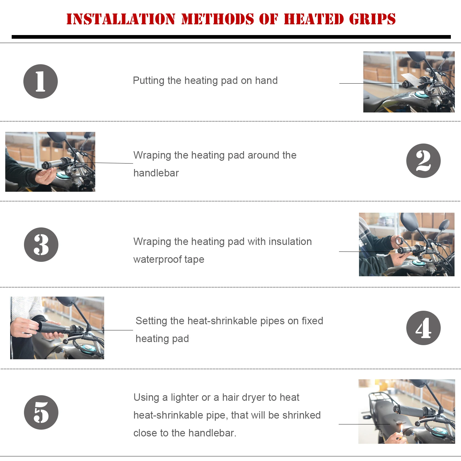 12 فولت دراجة نارية ساخنة مقبض القبضات E-الدراجة الثلج المقود مقابض سخان لهوندا سوزوكي ياماها الدراجات النارية قبضة تدفئة