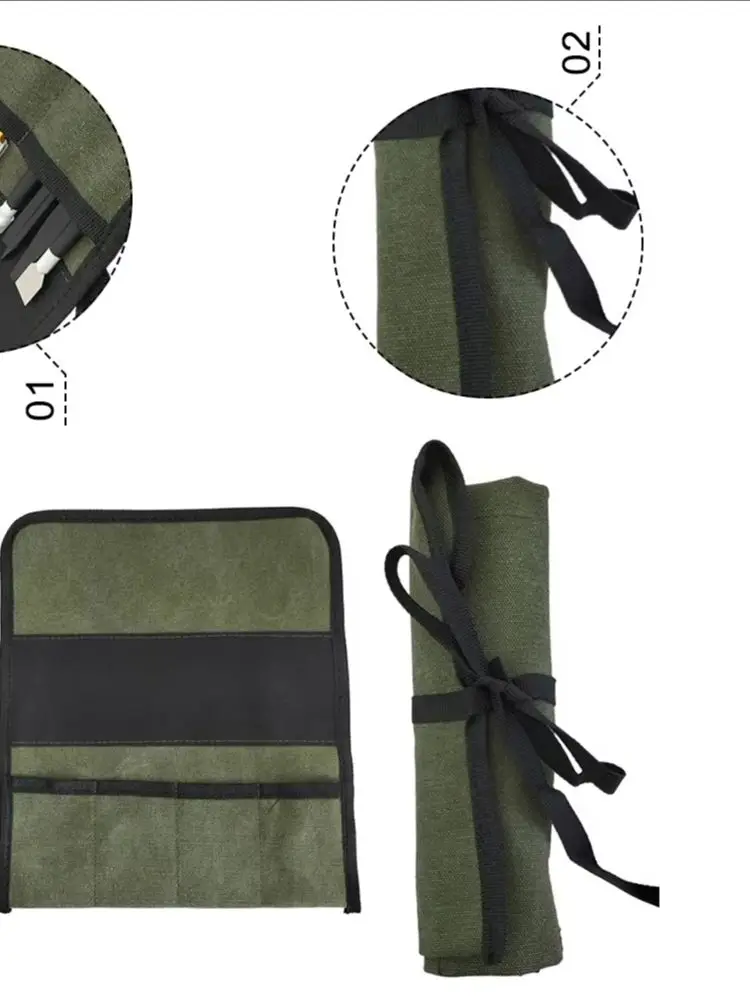1PC Multiple Pockets Multi-Purpose Roll Up Tool Bag Oxford Cloth Wrench Pouch Screwdrivers Drills Storage Case Bag Hanging home