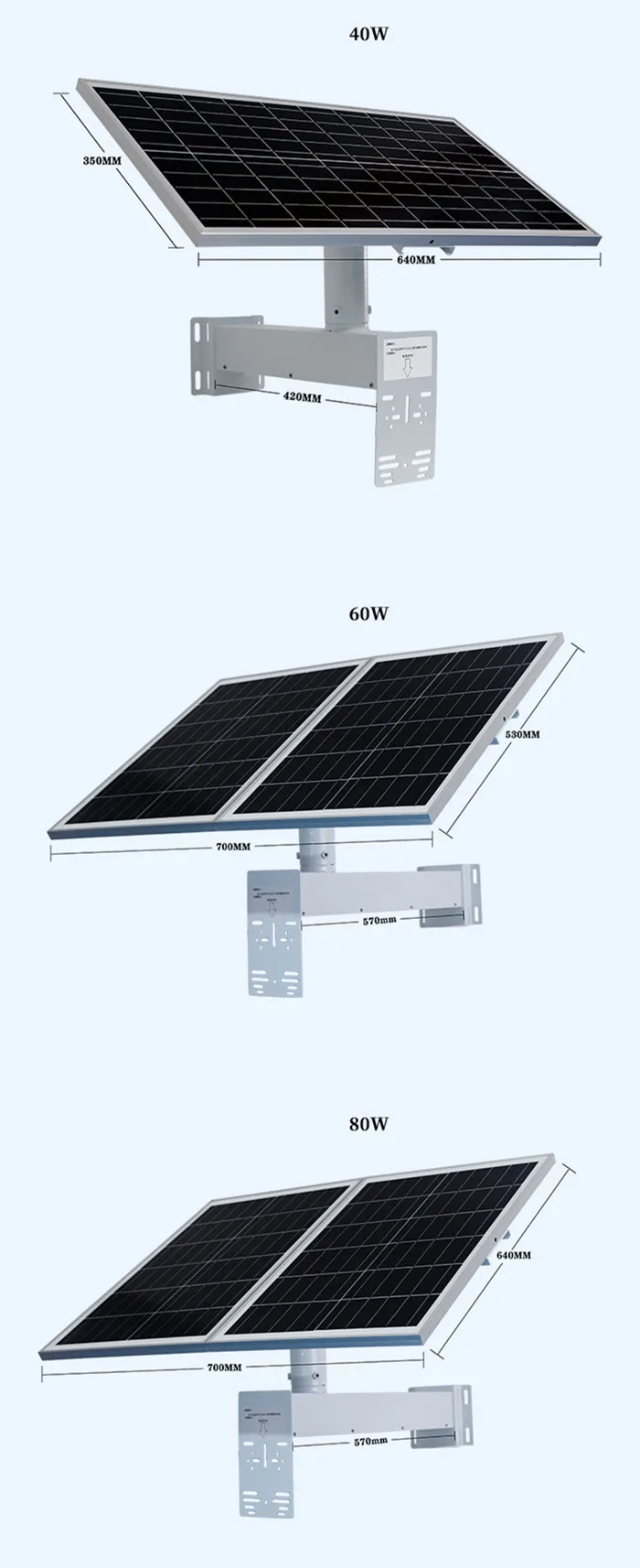 Factory Price Solar Street Light Monitoring Pole Panel Frame Photovoltaic Bracket Monitoring Ppole