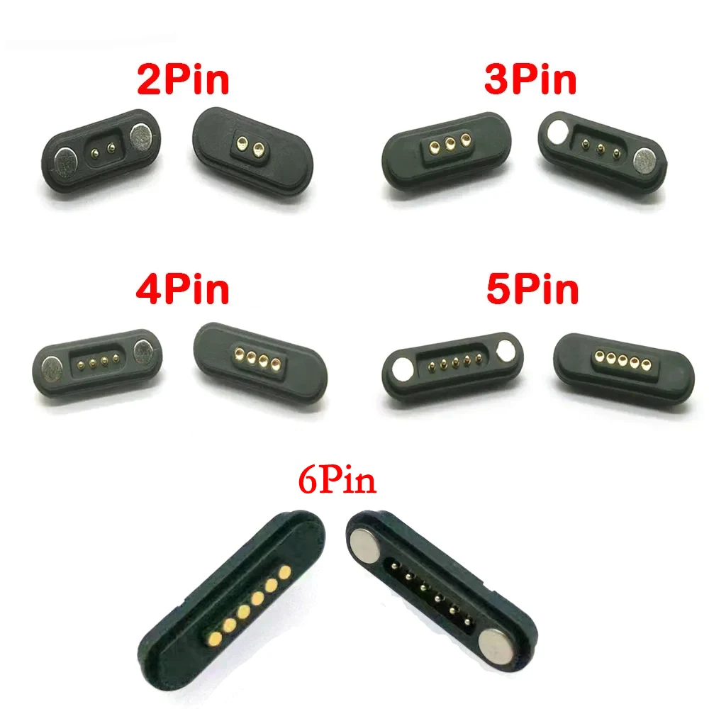 

Magnetic Connector 2 3 4 5 6 Pole Pogopin Male Female 2A Spring Loaded Pogo Pin Waterproof Pad DC Power Charging Connector