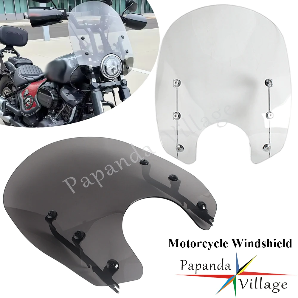 Windshield Wind Deflector For Harley Softail Street Bob FXBB FXST Low Rider FXLR Dyna FXD FXDB FXDC Windscreen Mounting Hardware