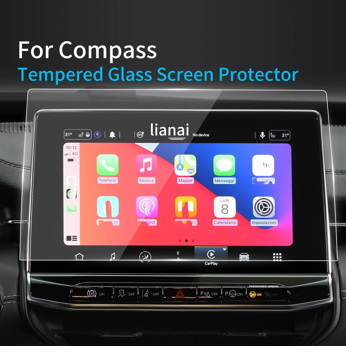 For JEEP Compass 2024 Screen Protector Tempered Glass Protective Film Carplay Panel Media Video Car Vehicle Interior Accessories