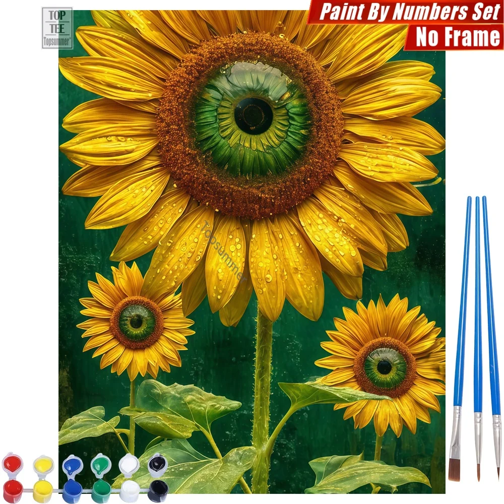 

Набор для рисования по номерам «Глаз цветка подсолнуха» — абстрактный декор для комнаты, подарок на День святого Валентина для девушки