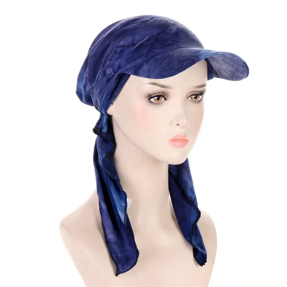 Breathable Long Tail Pirate Hat Solid Color Quick Dry Hip Hop Headband Hat Sun Protective Multifunctional Banded Headscarf Hat