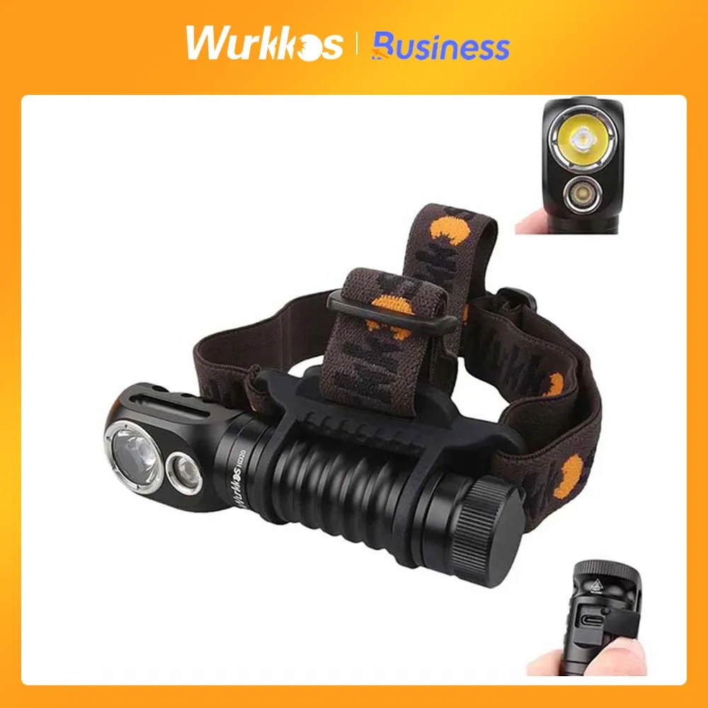 

Wurkkos HD20 Headlamp Rechargeable 21700 Headlight 2000lm Dual LED LH351D XPL USB Reverse Charge Magnetic Tail Work Camp Light