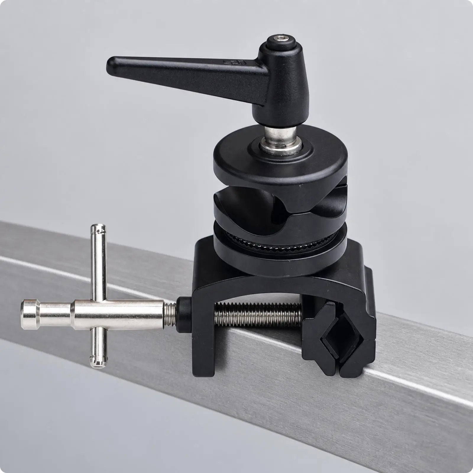 Versatile Aluminum Clamp Light Bracket Holder for Photography Rig Overhead Setup with Toothed Adjustment Loop
