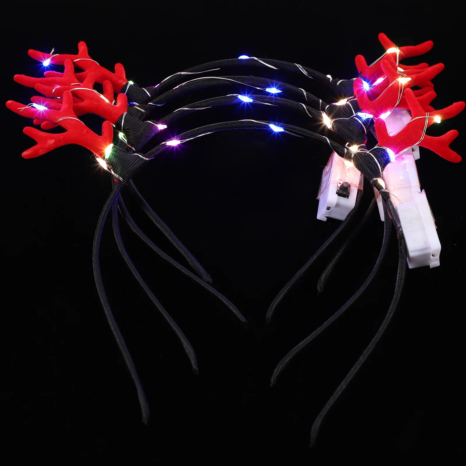 

8Pcs Glow Antler Hair Hoops for Children Light Up Reindeer Headbands Festive Party Supplies New Year Easter Costume Fun Gift