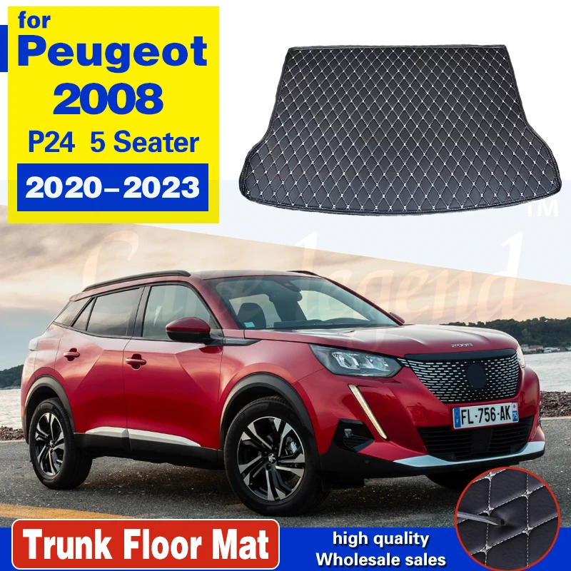 Car Rear Trunk Mats For Peugeot 2008 P24 2021 2020 2022 2023 2024 5 Seater Car Mat Carpets Car Accessories Interior Decoration