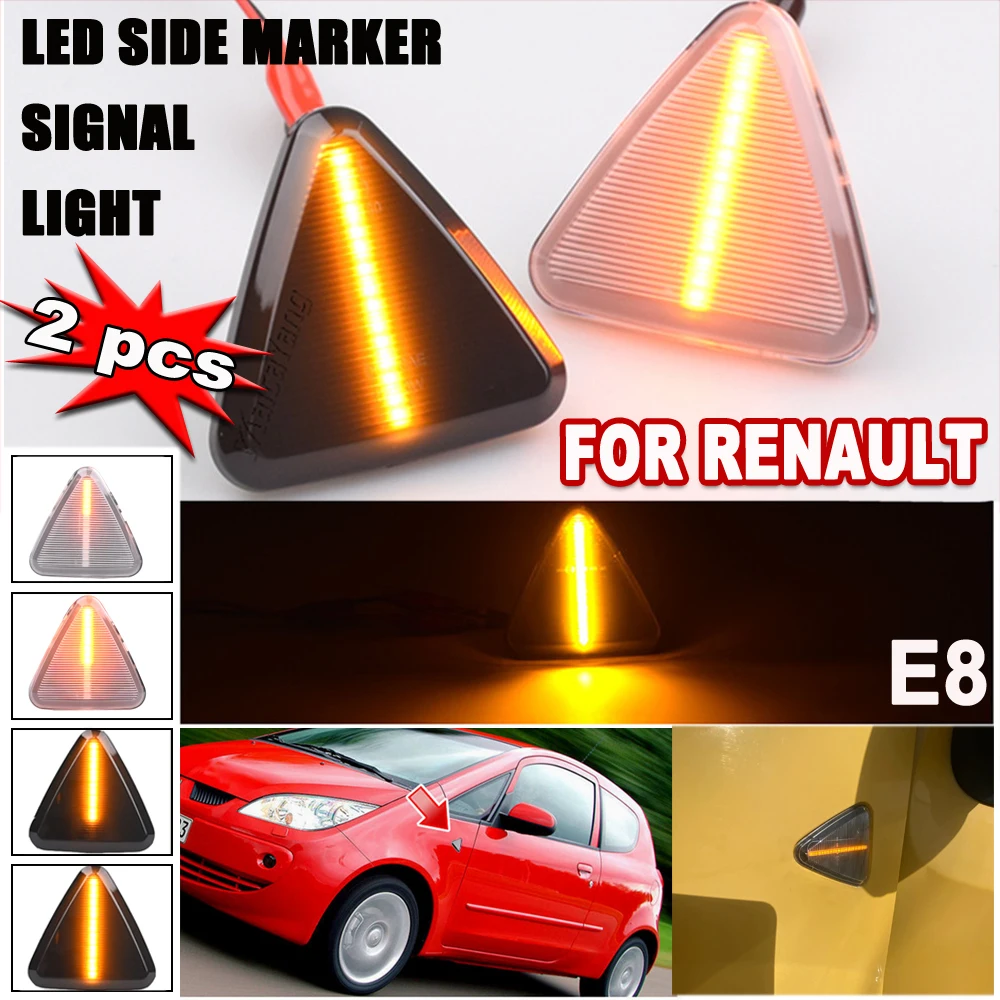 2PCS Dynamic LED Flashing Lamp Turn Signal Side Marker Light For RENAULT KANGOO II Mod.Bj. 2008-2013