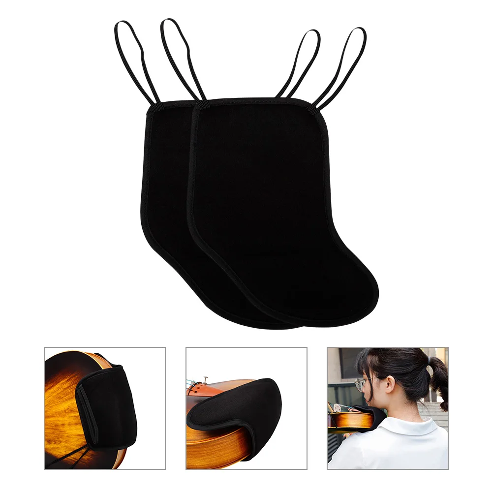 

2pcs Violin Shoulder Rest Pad 4/4 3/4 Size Soft Cushion For Chin Rest Comfortable Flannel Shoulder Cushion For Violin Practice