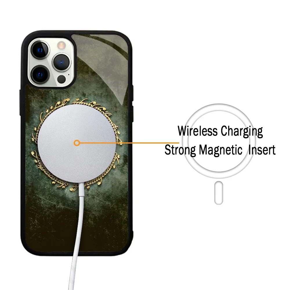 T-The L-Lords Of The R-Rings Phone Case For IPhone 11 12 13 14 15 Plus Pro Max Mirror Acrylic Cover For Magsafe