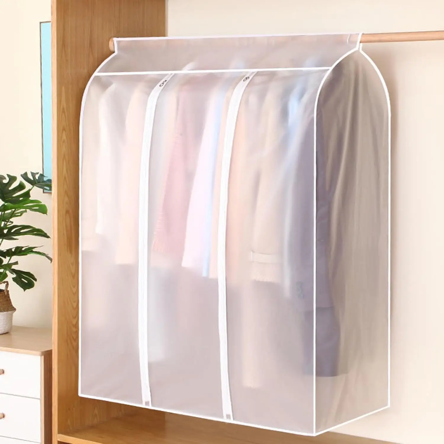 3D Large Clothes Dustproof Cover Garment Suit Dress Coat Waterproof Clothing Protector Hanging Organizer Wardrobe Storage Bag