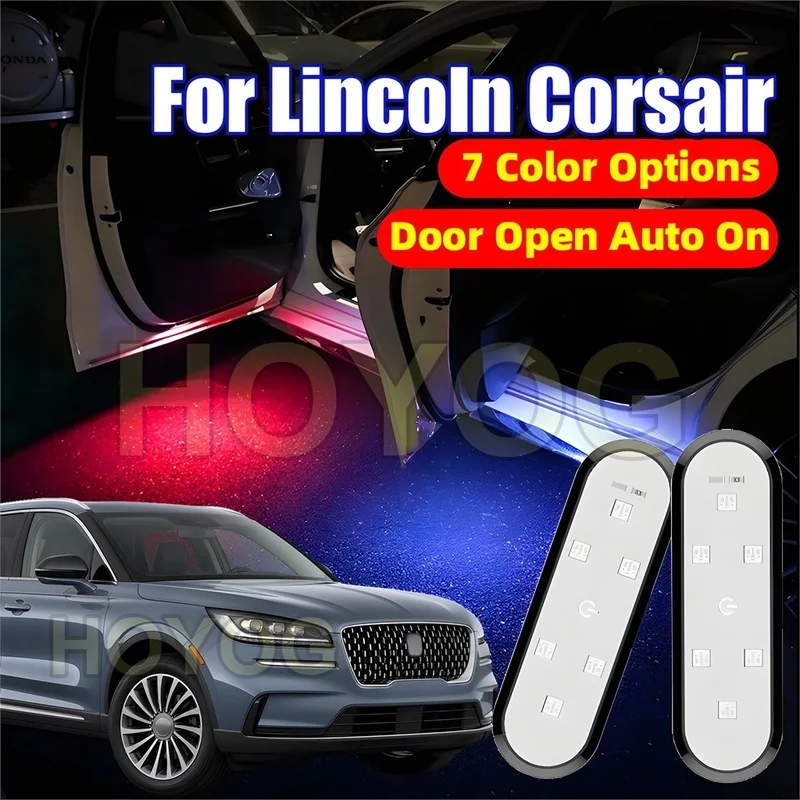 Fit for Lincoln Corsair 2019-2026 Wireless LED Car Door Courtesy Light with a Magnetic Sensor and Easy Stick-On Installation
