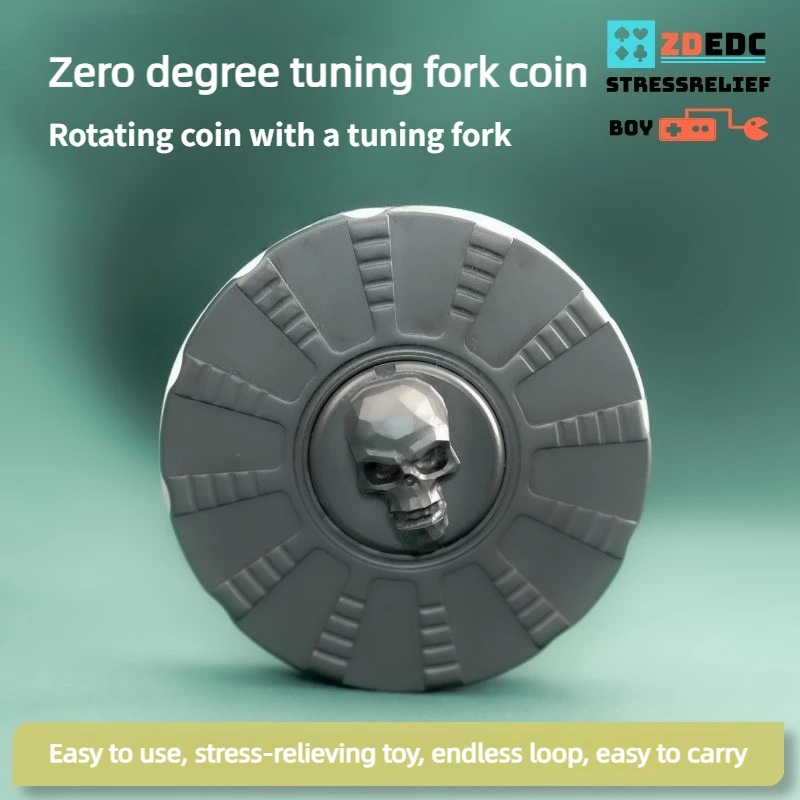 ZDEDC Zero-Degree Tuning Fork Buckminsterfullerene Rotating Push Skull Clinking Dense Paragraph Card Pushing Decompression Toy