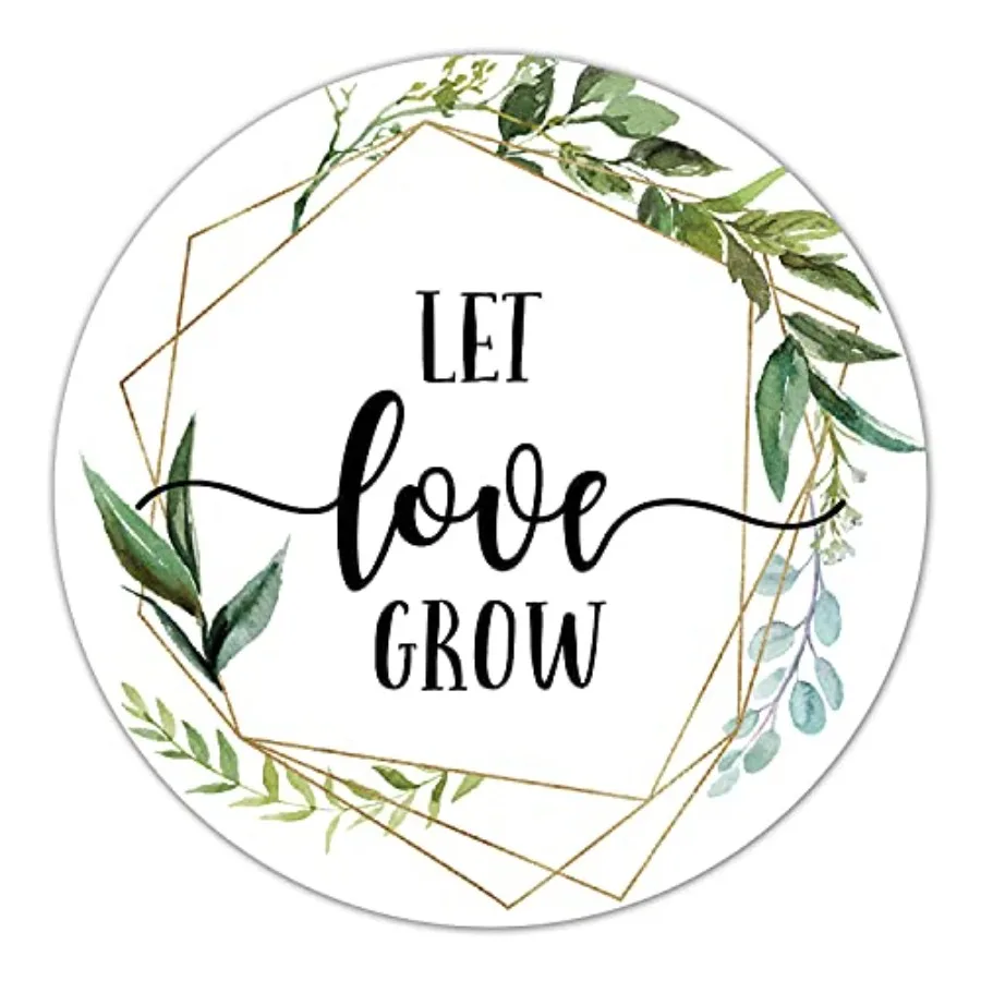 

Let Love Grow Favor Stickers - 2 Ih Greenery Wedding Favor Stickers for Succulents Wedding Favors Bridal Shower Favor Tags Baby