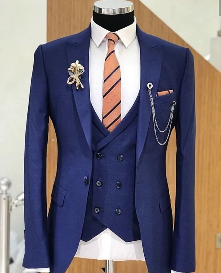 

JELTONEWIN Latest Design Men Wedding Suit Navy Blue Best Man Blazers Slim Fit Men Office Business Formal Party Tuxedos Male Suit