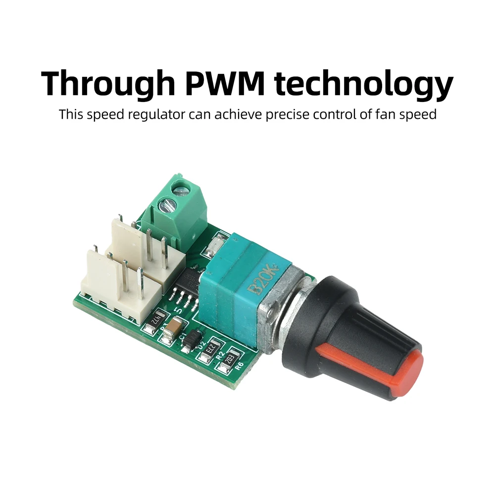 4 Pin PWM Fan Speed Motor Controller With Knob Switch 2-Channel Fan Speed Regulator Electrical Equipment Governor For Laptop Fan