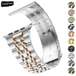 Metal Compatible Strap for Apple Watch Band 49mm 44mm 45mm 41mm 40mm Stainless Steel Bracelet iWatch Series 9 8 7 6 5 Ultra 2 SE