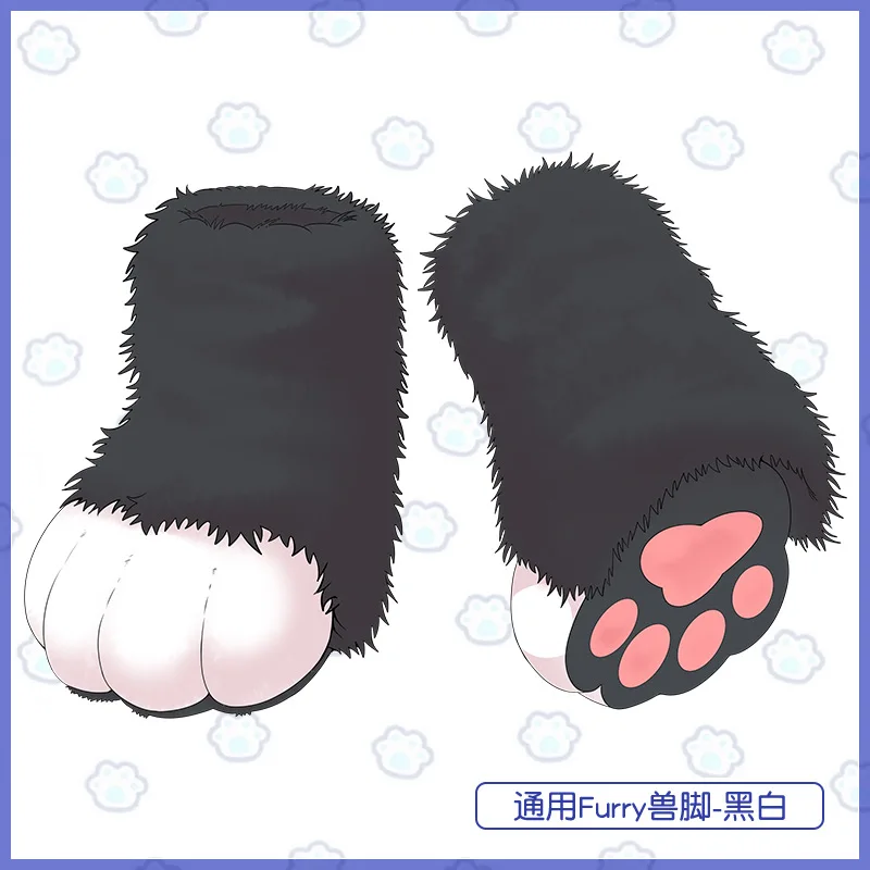 Fursuit Feet Paw Shoes Kit Plush Furry Boots Fursuit Costume Paw Shoes Halloween Accessories Cosplay Costume Comic Exhibition