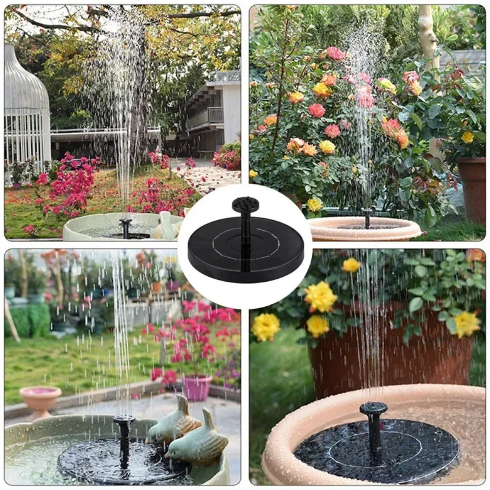 Solar Energy Storage Fountain 2.5W Round Solar Fountain Outdoor Birdbath Floating Fountain Garden Decoration