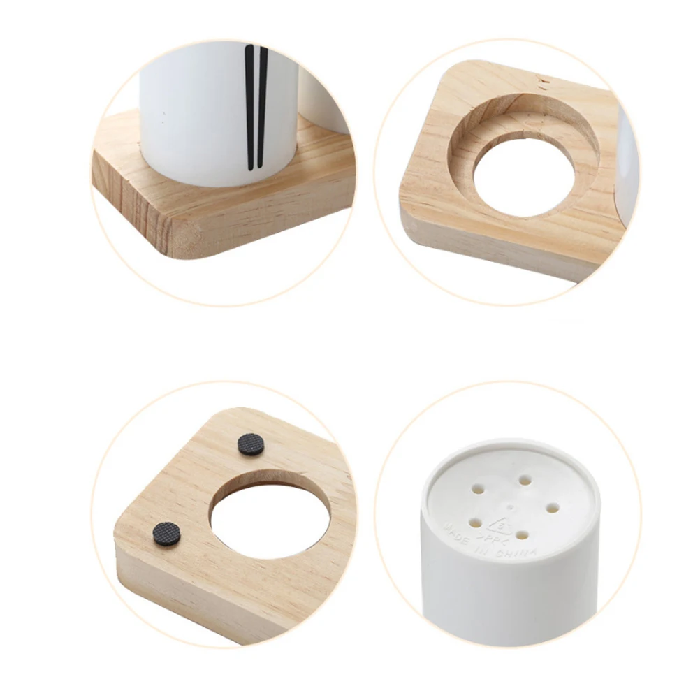 

Flatware ganizer Wood Base Cutlery Holder Dinnerware Rack Silverware Tube Chopsticks Storage Kitchen Countertop