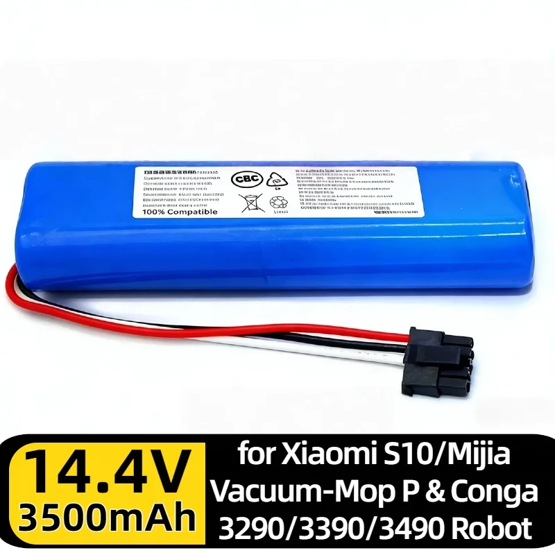 

14.4V 2600mAh Li-Ion Battery – Rechargeable Spare ,for Xiaomi S10/Mijia Vacuum-Mop P & Conga 3290/3390/3490 Robot Vacuum