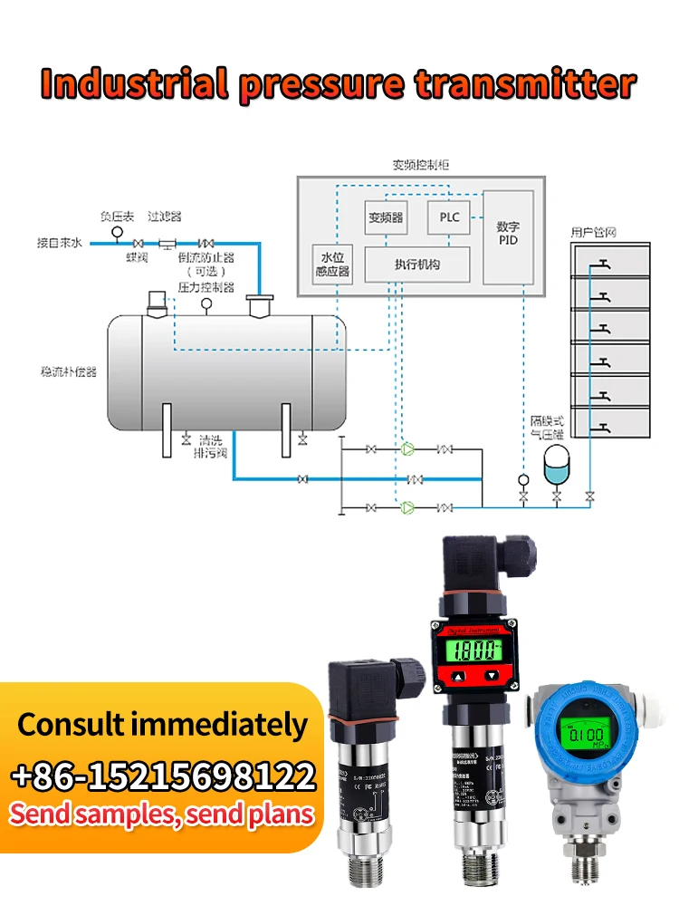 RS485 0-10V 4-20ma pressure transmitter 4-20ma transducer 2 3 wire electronic force air pressure sensors