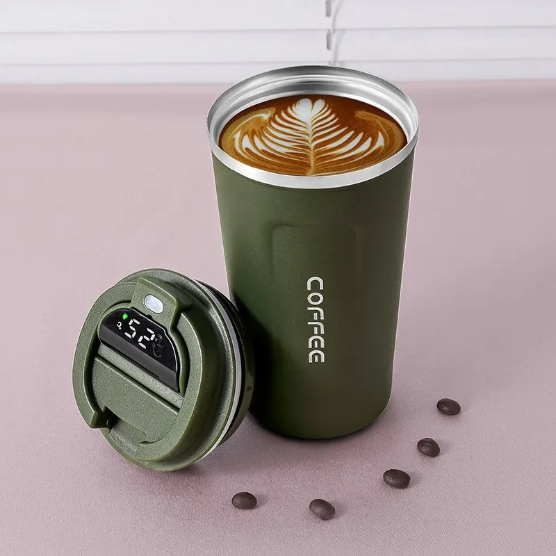 Intelligent Digital Display 510ml 304 Stainless Steel Coffee Cup Thermal Mug Office Termica Cafe Copo Travel Insulated Bottle